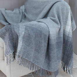 Grey Merino and Cashmere Wool Throw Charcoal Grey
