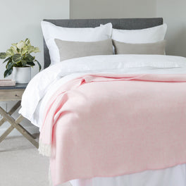 Extra Large Cashmere and Merino Wool Pink Throw