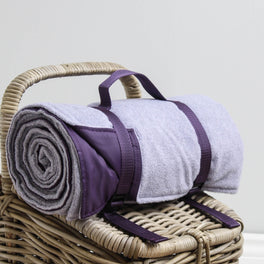 Large Lilac and Purple  Fleece Picnic Blanket