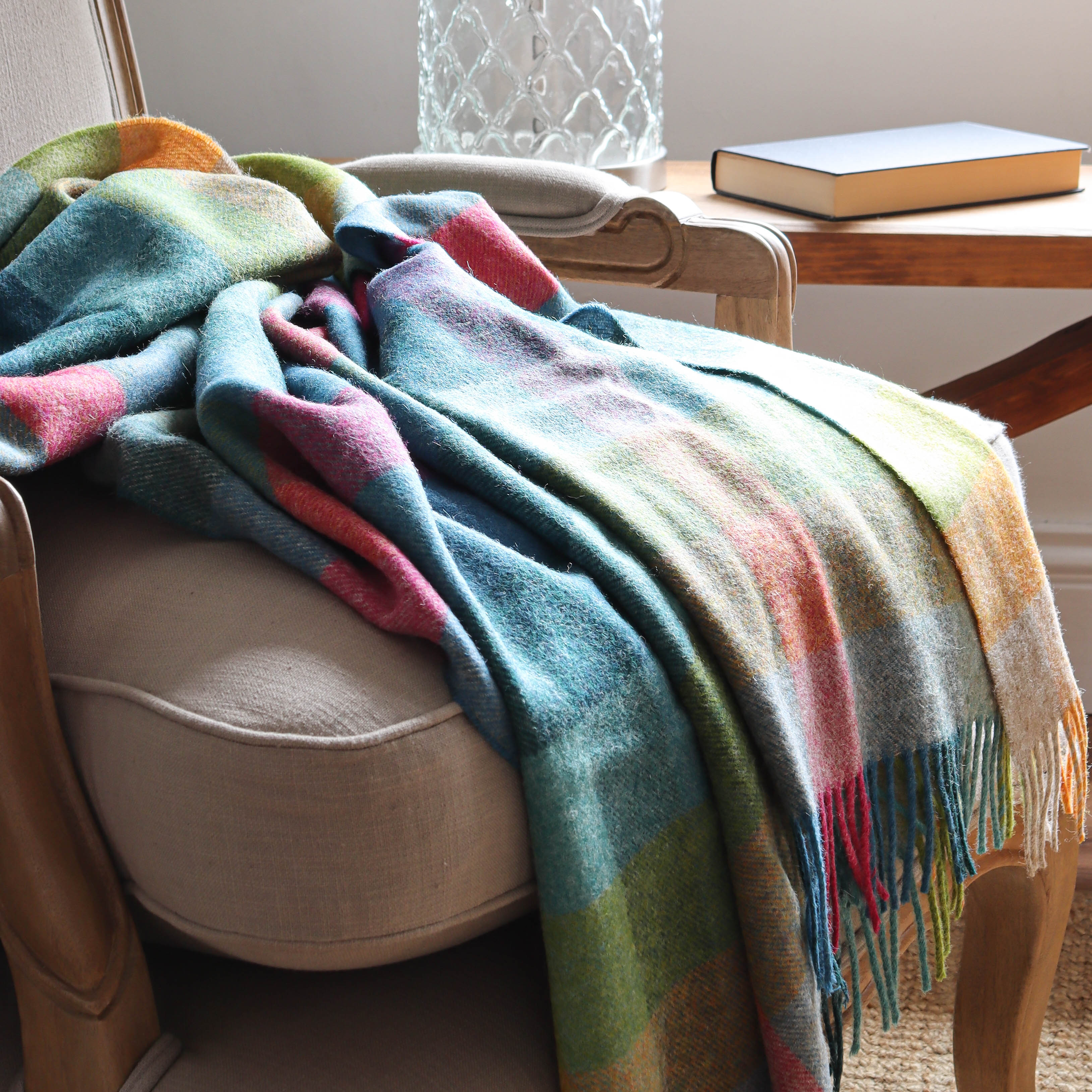 Rainbow Check Wool Throw Marquis Dawe - Main Image
