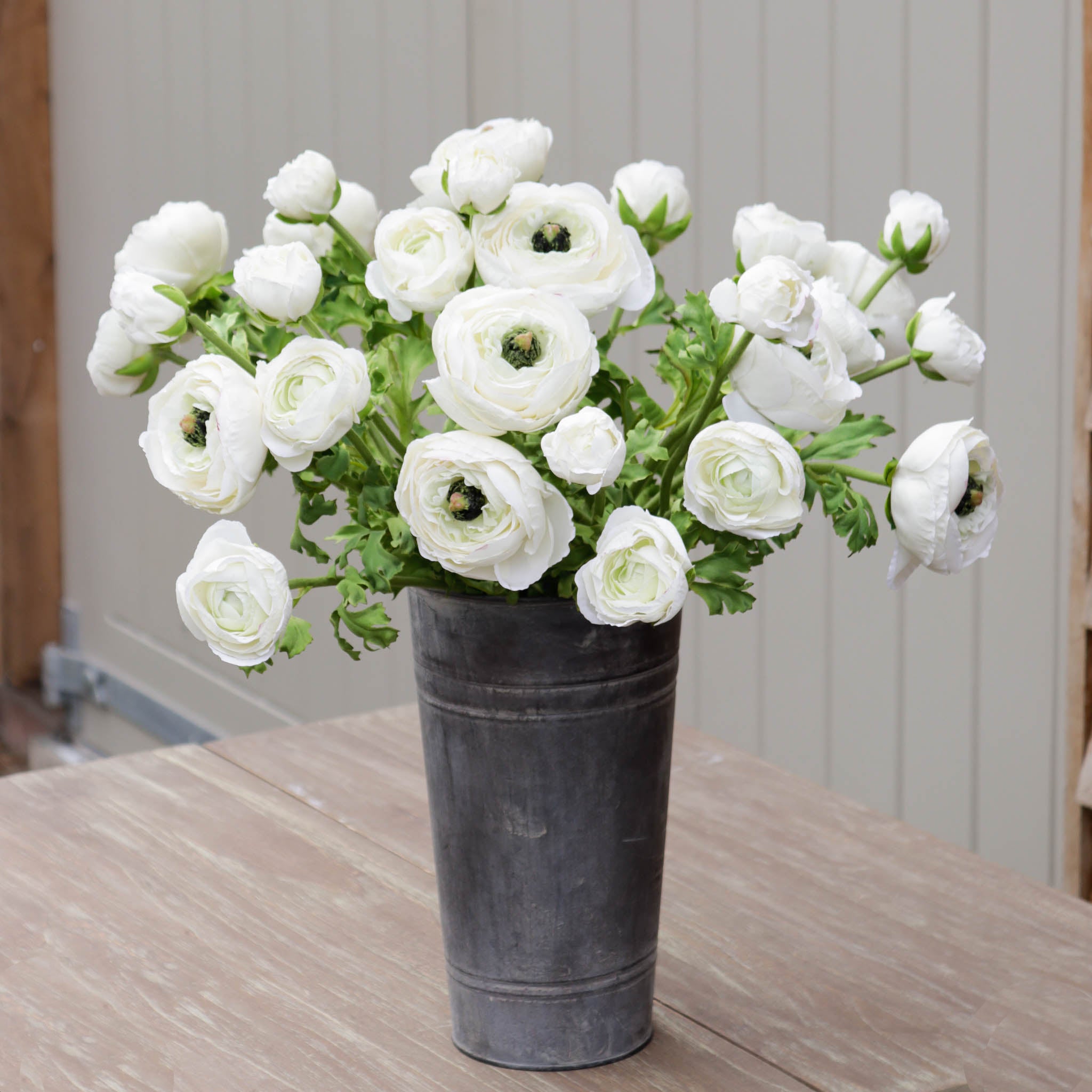 White Fake Ranunculus Luxury Faux Ranunculus Stem - Marquis & Dawe