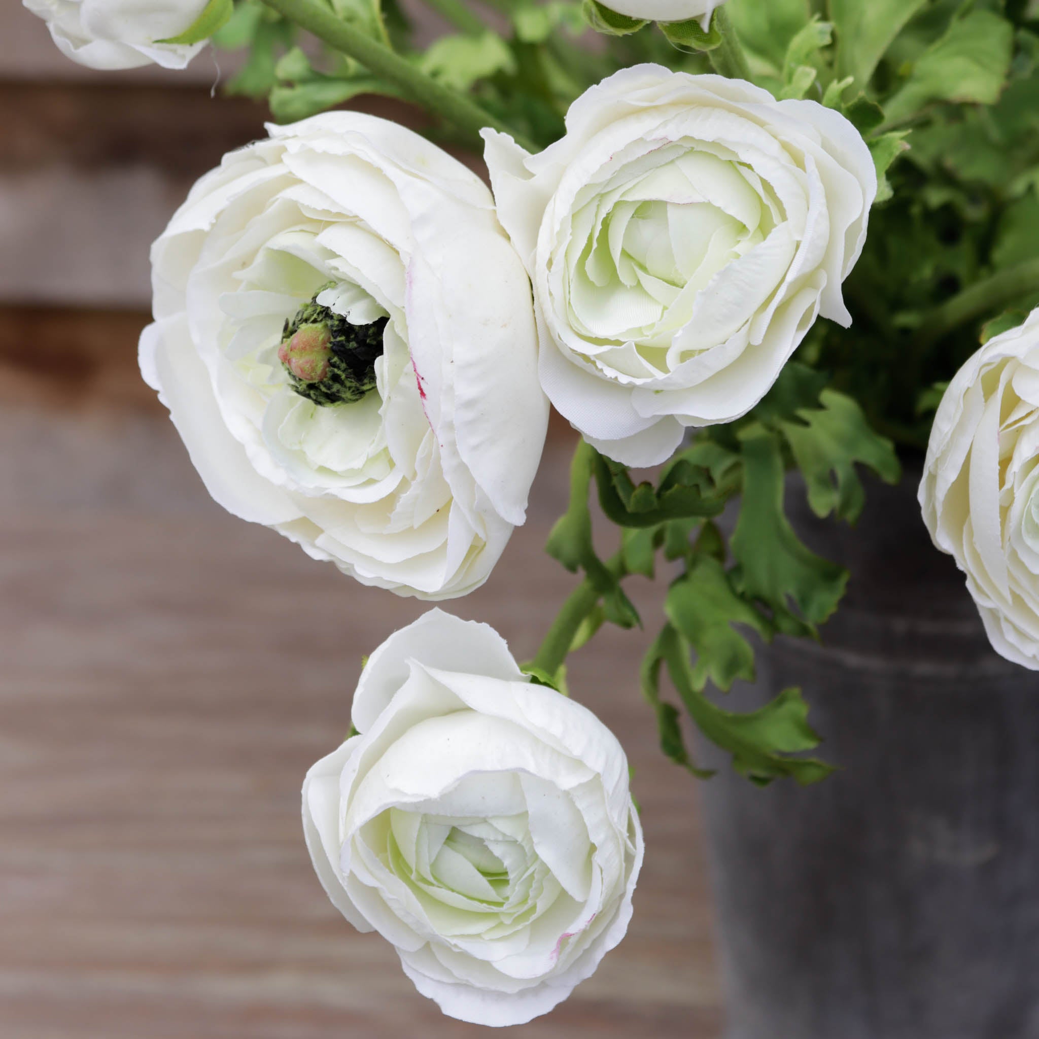 Dotch Ranunculus White Ranunculus Bouquet Athena | Faux Rose & Olive Bouquet – Little