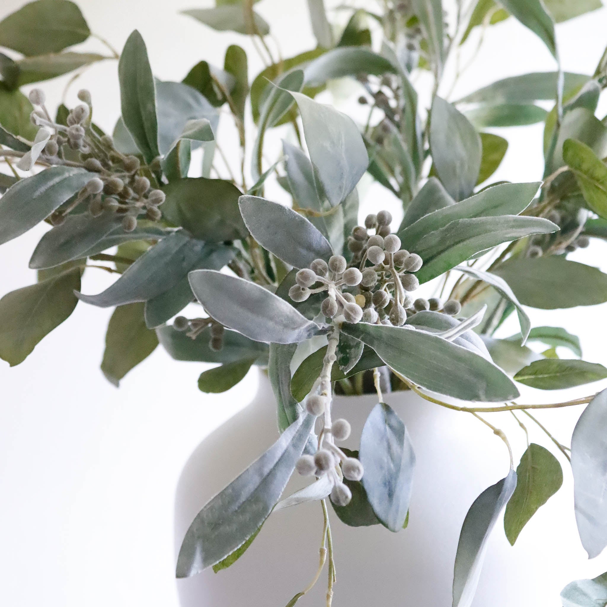 Faux Eucalyptus and Grey Berry Arrangement - Marquis & Dawe