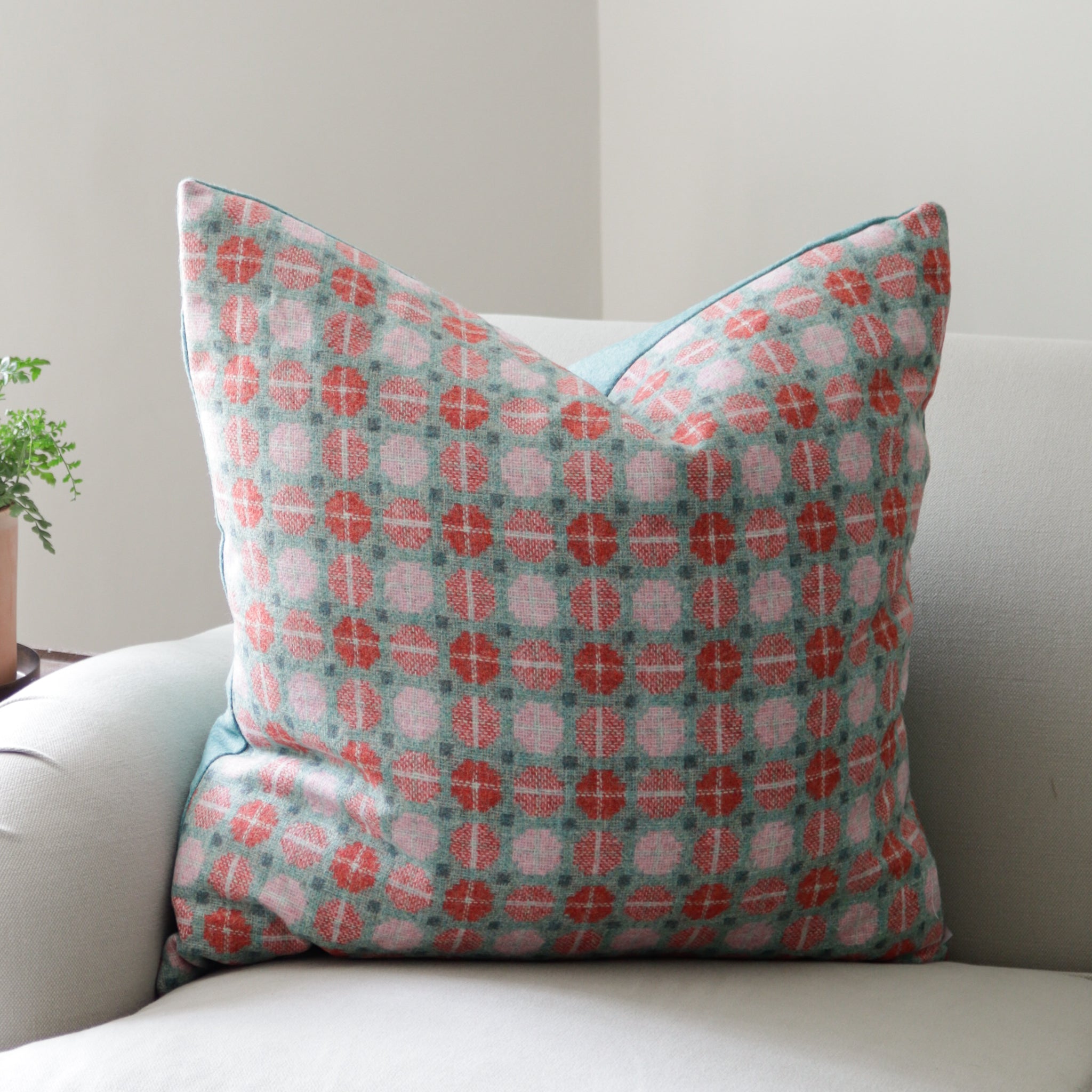 Pink geometric pillow best sale