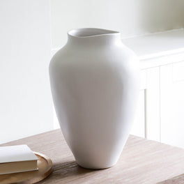 Large White Organic Vase