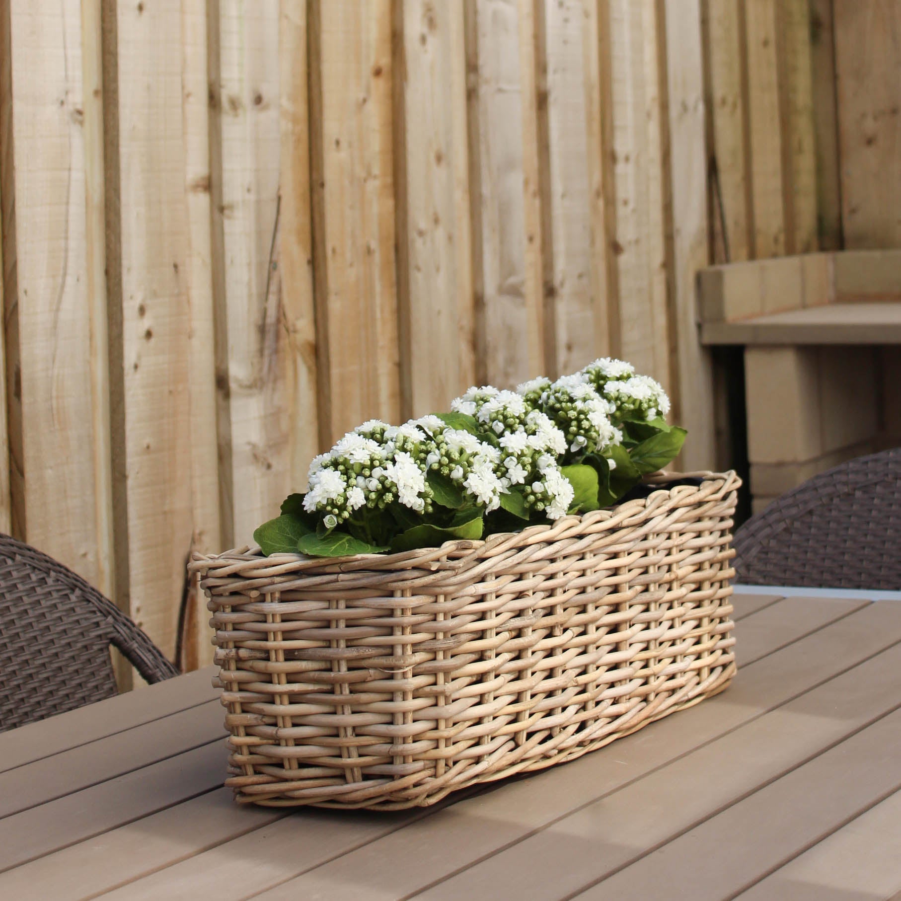 Large Rattan Rectangular Planter - Marquis & Dawe