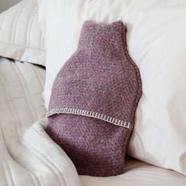 Mulberry and Grey Wool Hot Water Bottle