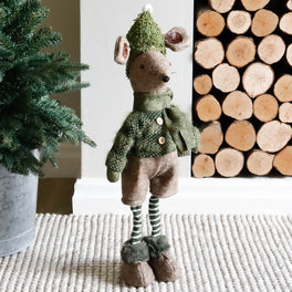 Olive Green Standing Christmas Marcus Mouse