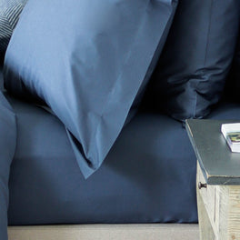Dusk Blue Organic Cotton Fitted Sheet