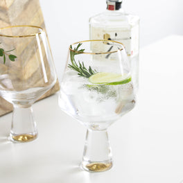 Two Gold Gin Glasses