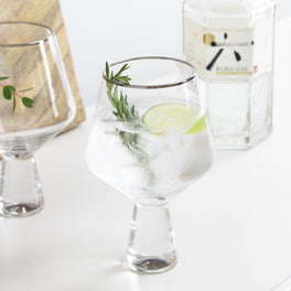 Two Silver Gin Glasses